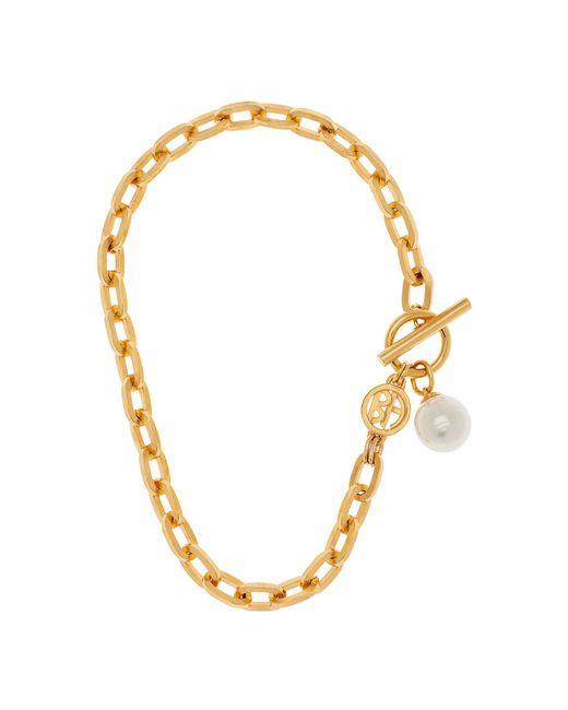 Ben-Amun Metallic Pearl Gold-plated Chain Necklace