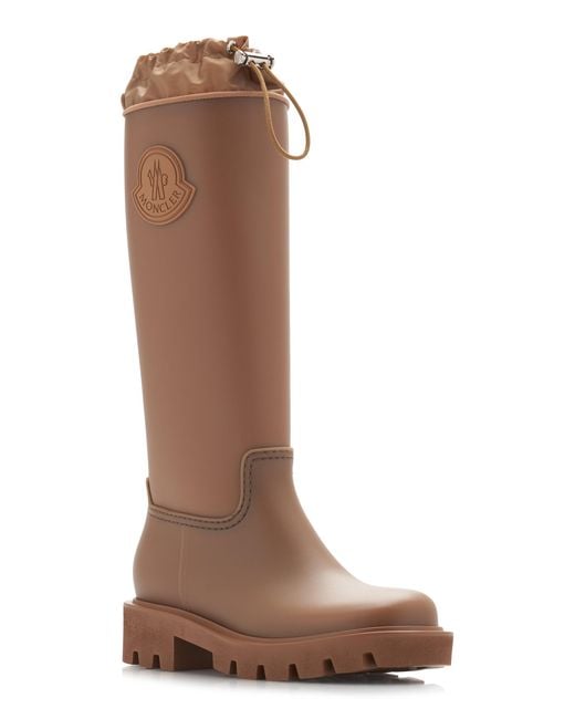 Moncler Brown Kickstream Rubber Rain Boots