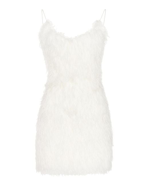 Coperni White Faux-fur Mini Dress