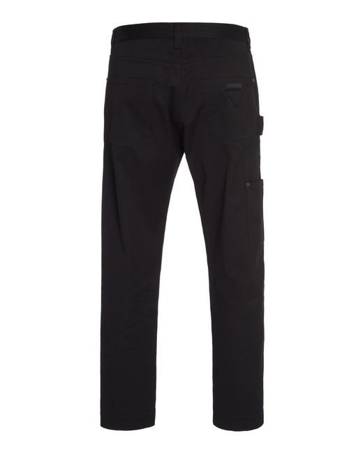 Prada Cotton-twill Cargo Pants in Black for Men - Lyst