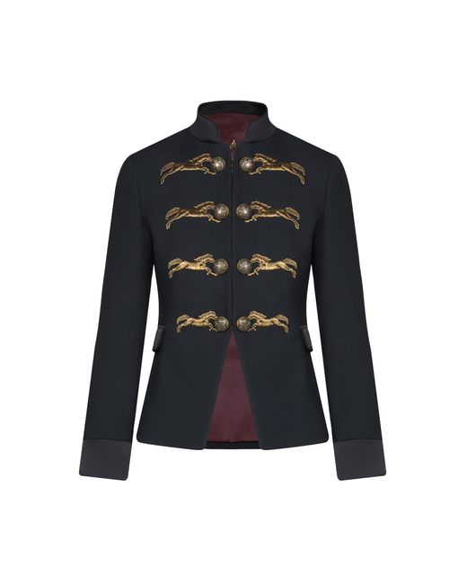 Johanna Ortiz Black Golden Gallop Horse-Detailed Jacket
