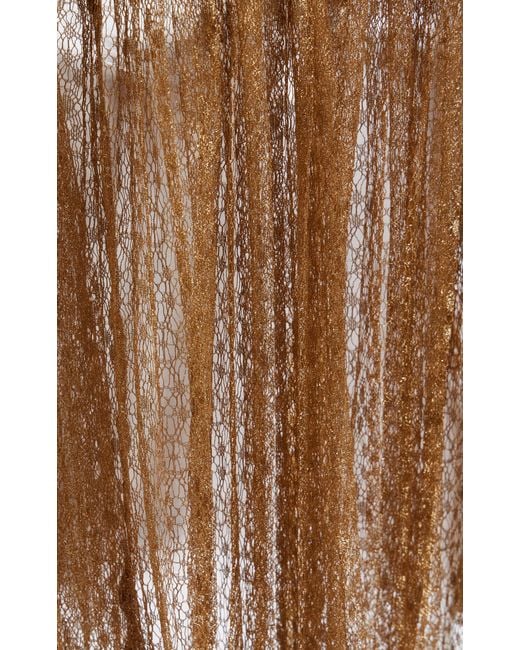 Ulla Johnson Brown Romy Pleated Sheer Top