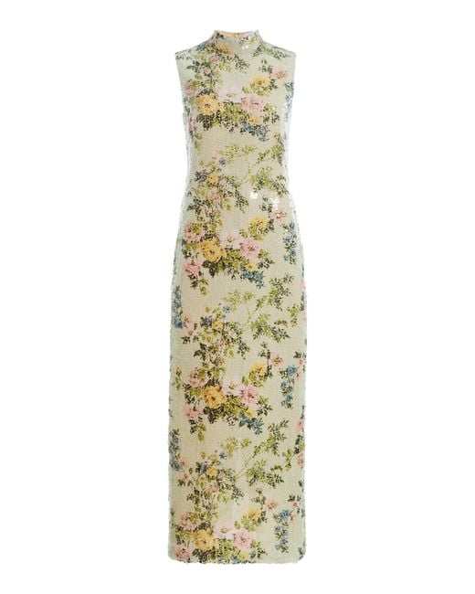 Brandon Maxwell Metallic Exclusive Sequined Midi Dress