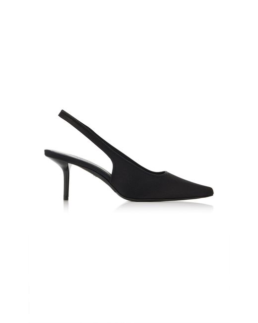 Max Mara Black Satin Slingbacks