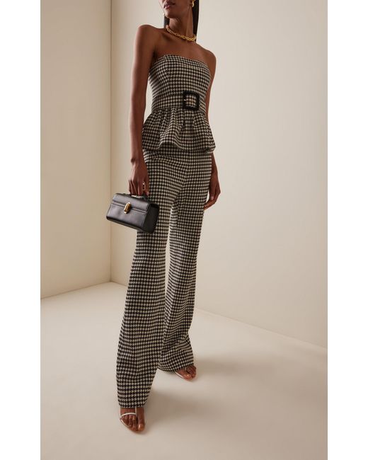 Cara Cara Black Christopher Houndstooth Wool-Blend Pants