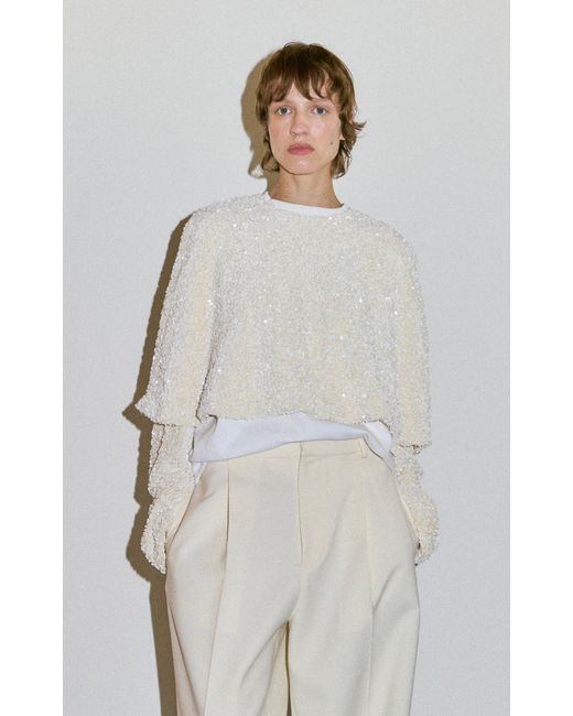 DARKPARK White Gloria Paillettes Poncho