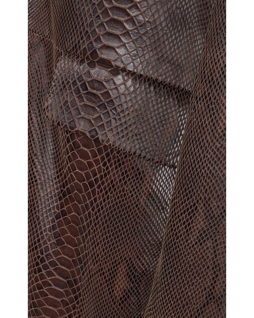 Paris Georgia Brown Classic Python-embossed Leather Jacket