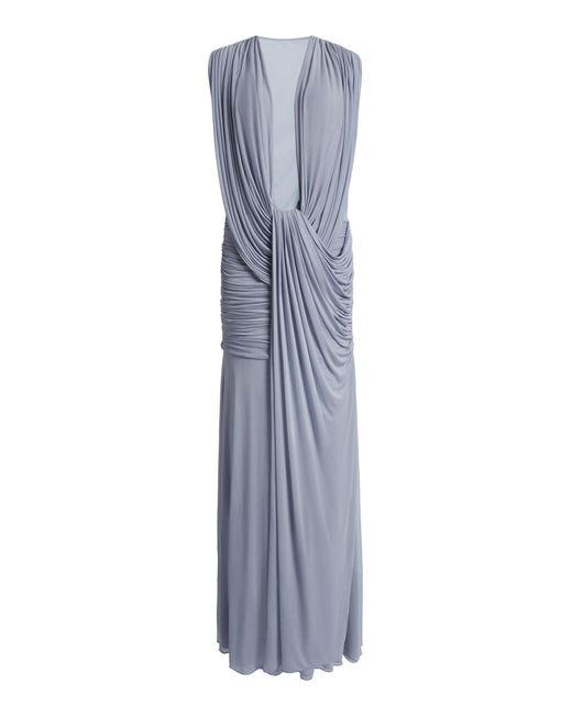 Christopher Esber Blue Ripple Draped Gown