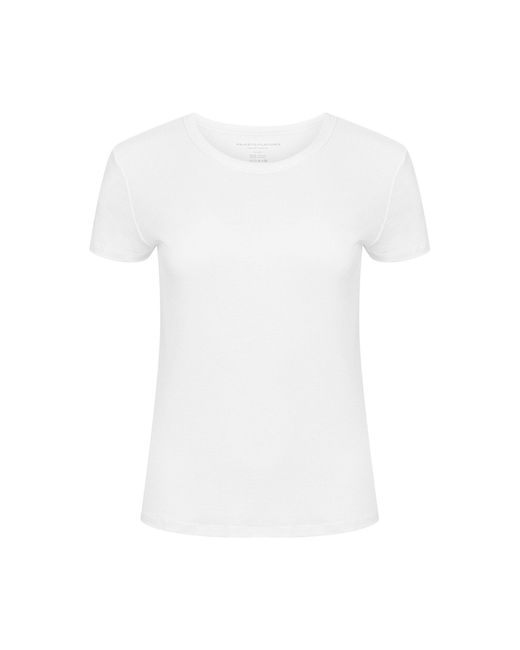 Majestic Filatures White Stretch-Cotton Top