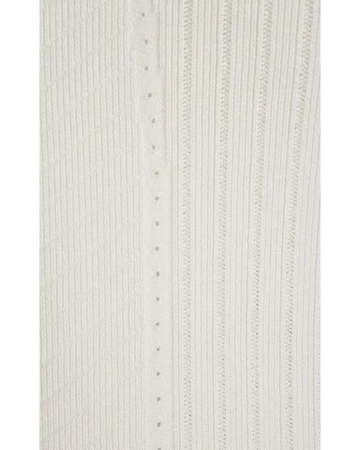 Jacquemus White Sierra Charm-detailed Ribbed-knit Mini Dress