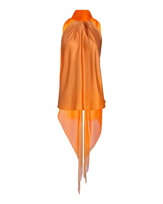 Silvia Tcherassi Orange Velia Silk Top