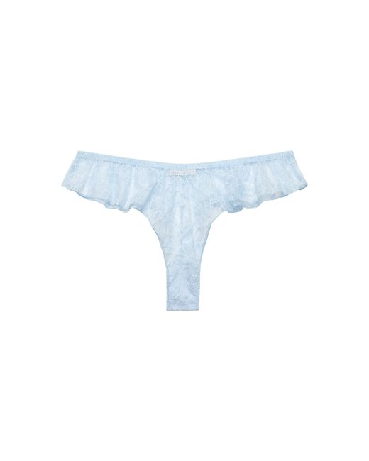 Fleur du Mal Blue Jasmine Lace Flutter Briefs