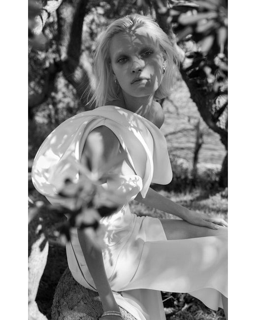 Maticevski White Narcisse Asymmetric Gown