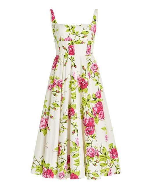 Emilia Wickstead Multicolor Mona Floral Cotton Midi Dress