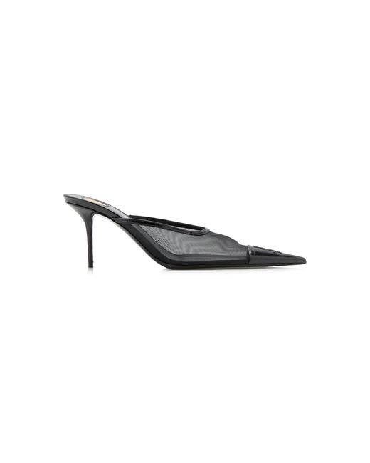 Saint Laurent Black Resille Kitten Heels