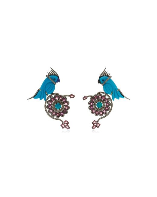 Amrapali Blue 14K-Stone Earrings