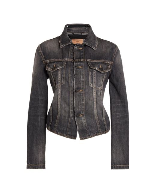 Balenciaga Black Lace-Up Denim Jacket