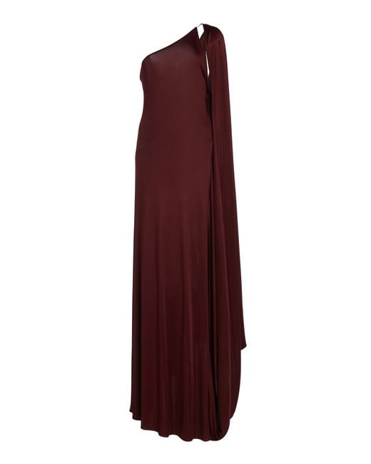 Stella McCartney Purple Draped Asymmetric Jersey Maxi Dress