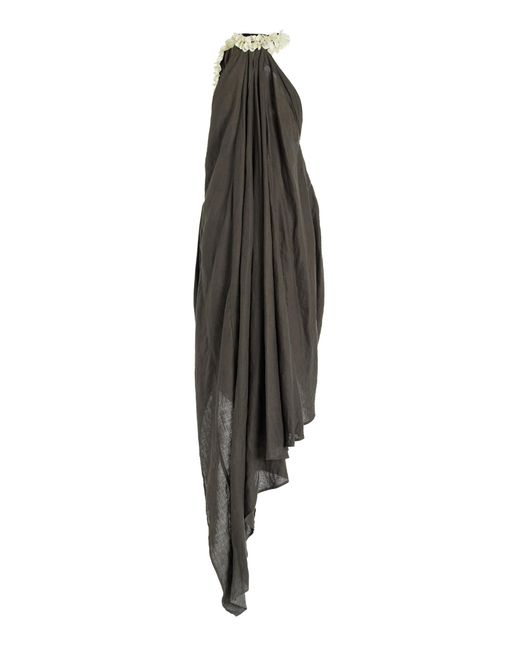 DIOTIMA Black Barnacle Draped Tunic Dress