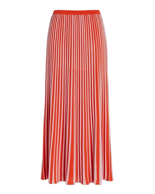 MACCAPANI Red Terry Lurex Knit Maxi Skirt
