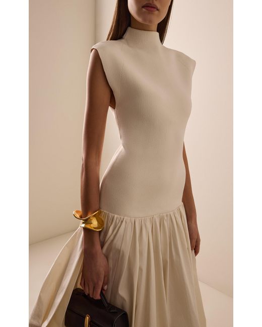 Aje. White Venetia Knit Midi Dress