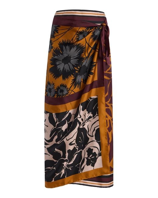 Dries Van Noten Black Floral Silk Pareo