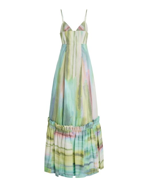 Alexis Danelle Printed Cotton-Blend Maxi Dress in Green | Lyst Australia