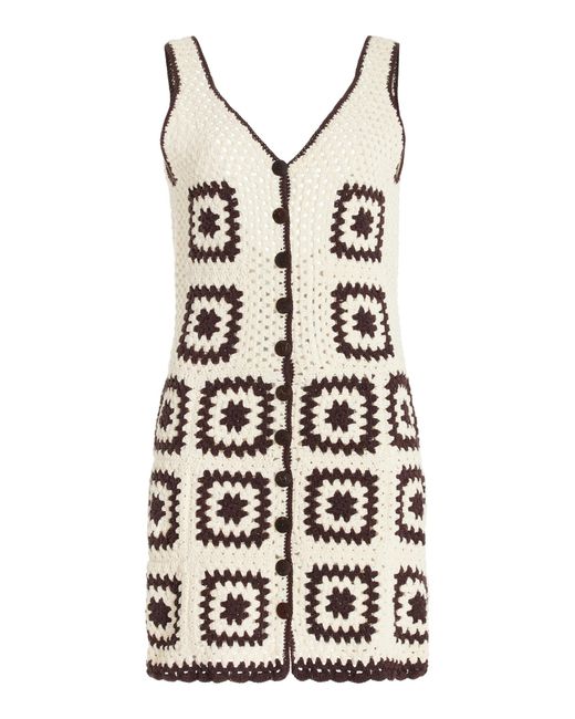 Akoia Swim Brown Exclusive Baia Crocheted Cotton Mini Dress
