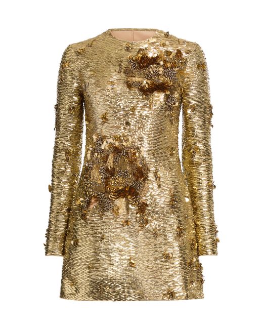 Elie Saab Bead Embroidered Short Dress in Metallic | Lyst Elie Saab Bead Embroidered Short Dress in Metallic | Lyst