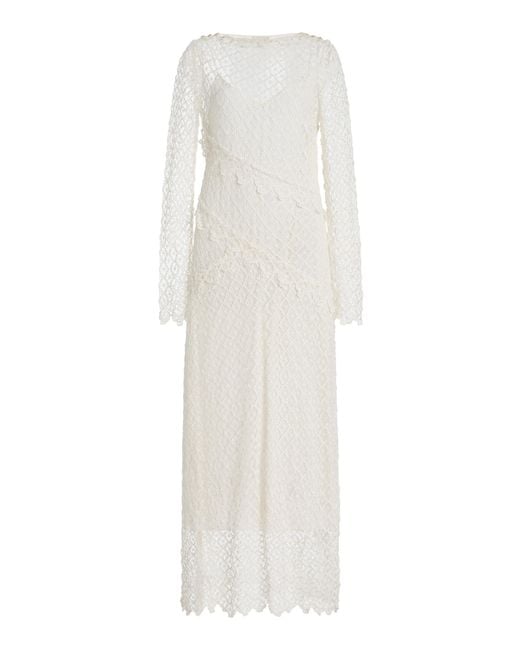 Isabel Marant White Lisia Cotton Lace Maxi Dress