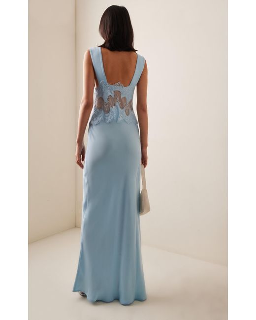 Third Form Exclusive Visions Lace-trimmed Satin Maxi Dress in Blue | Lyst  Australia