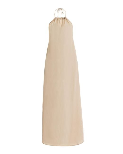 Leset Natural Yoko Cotton Maxi Halter Dress