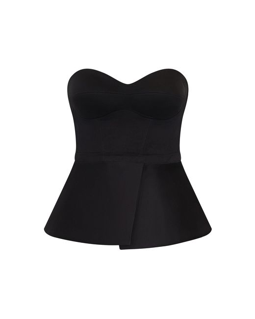 ANDRES OTALORA Black Nos Reconocemos Strapless Stretch-Cotton Top