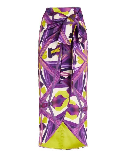Silvia Tcherassi Multicolor Bonnan Printed Silk Midi Skirt