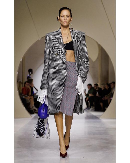 Givenchy Gray Folded Lambswool Midi Skirt