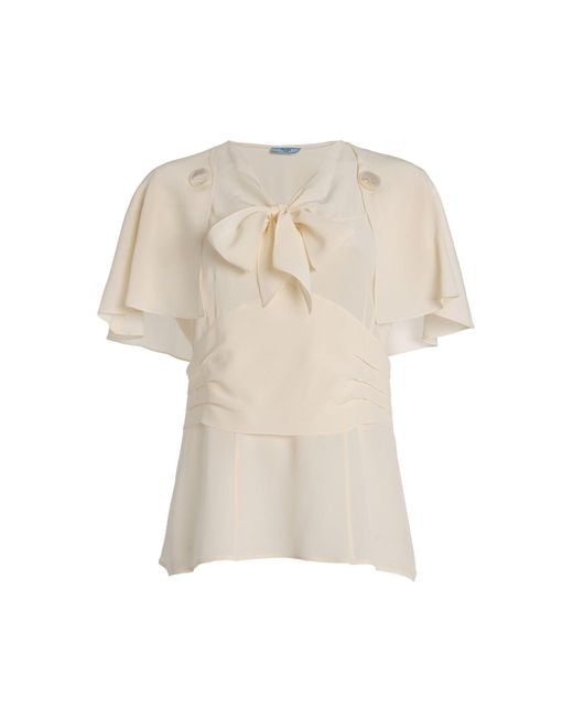 Prada Natural Marocain Silk Top
