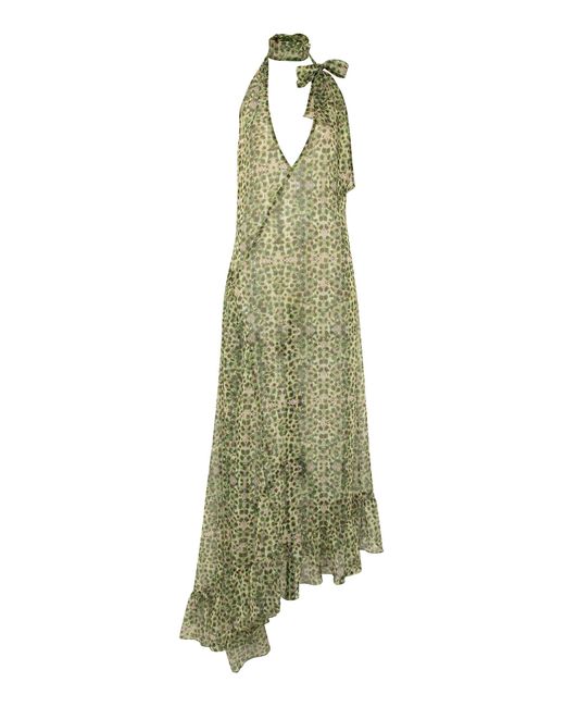 Siedres Green Exclusive Arin Ruffled Chiffon Maxi Dress