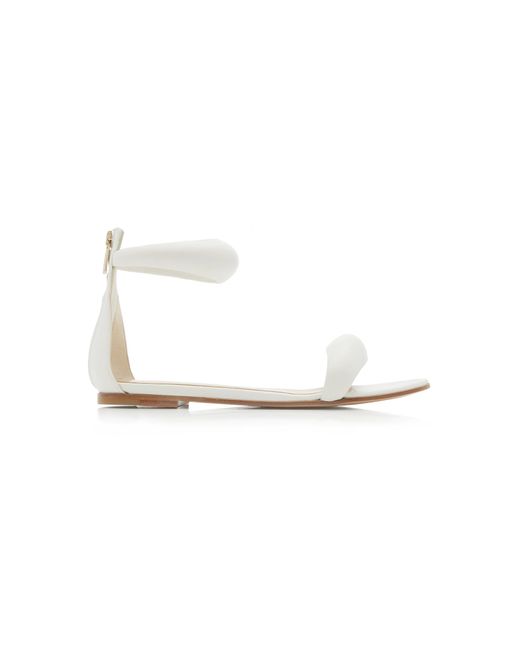 Gianvito Rossi Bijoux Nappa Leather Flat Sandals in White | Lyst