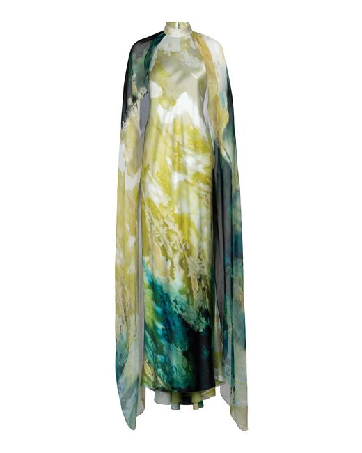 Silvia Tcherassi Green Sabina Silk-Blend Maxi Dress