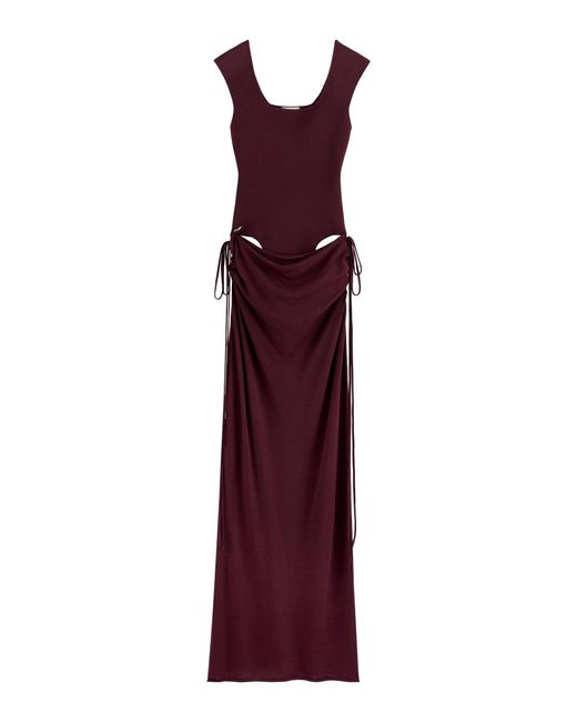 ARAKII Purple Exclusive Draped Crepe Maxi Dress