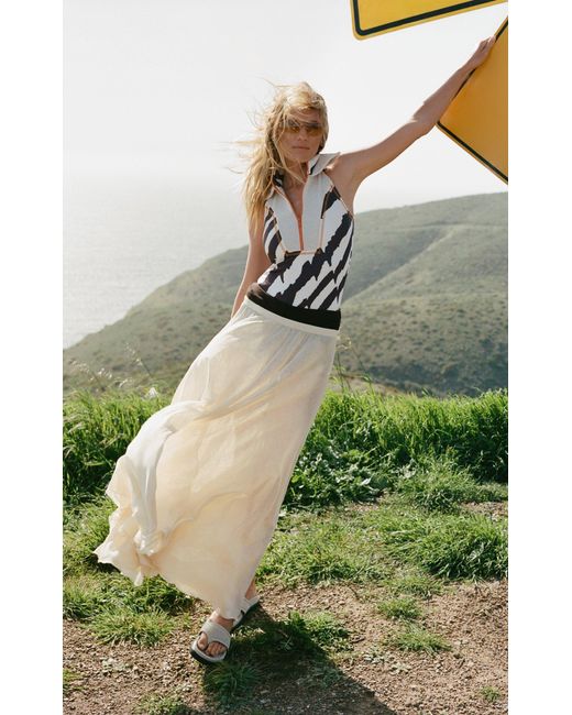 Siedres Natural Exclusive Gran Layered Gauze Maxi Skirt