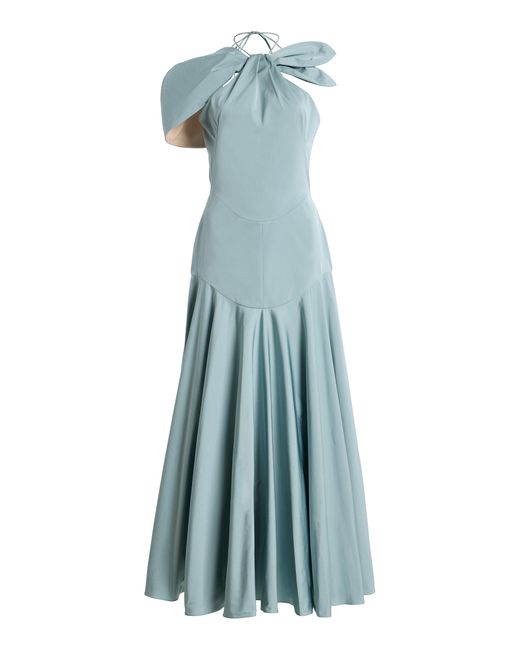 Harithand Blue Exclusive Flared Silk Midi Dress