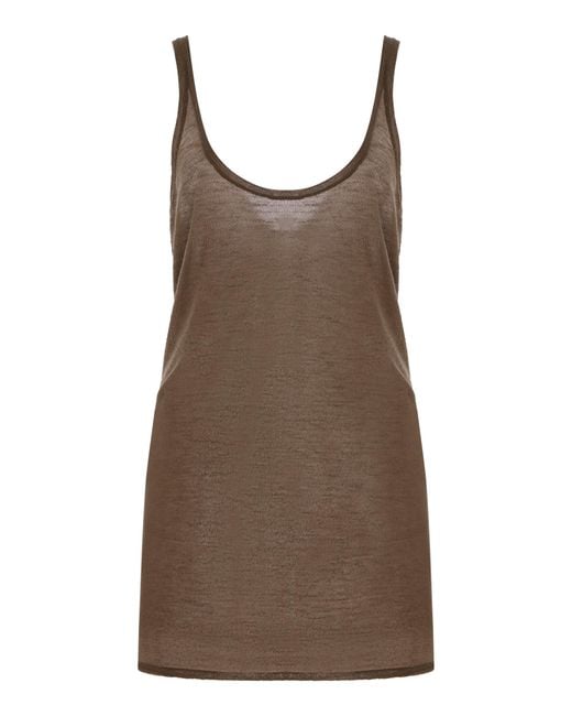 The Row Brown Kazu Cashmere Tank Top