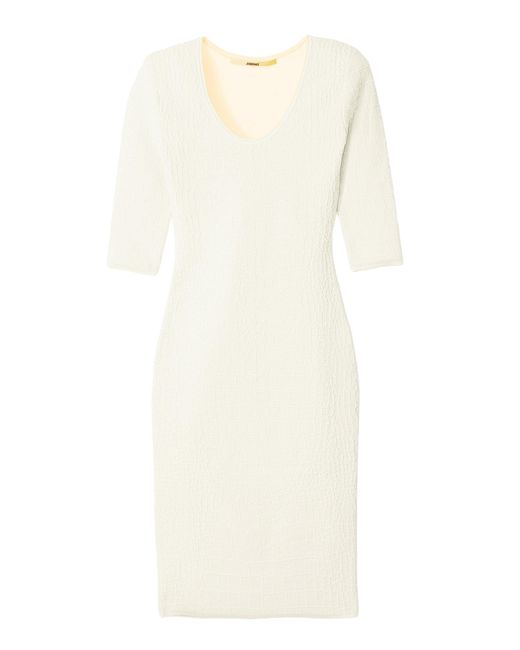 Jacquemus White The Scala Scoop-Neck Midi Dress