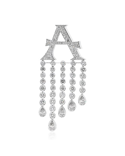 Ashna Mehta White Alphabet 'A' 18K Diamond Bag Charm