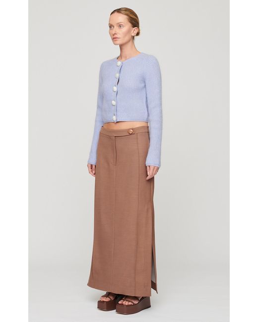 Clea Blue Amara Mohair And Wool-Blend Cardigan Top