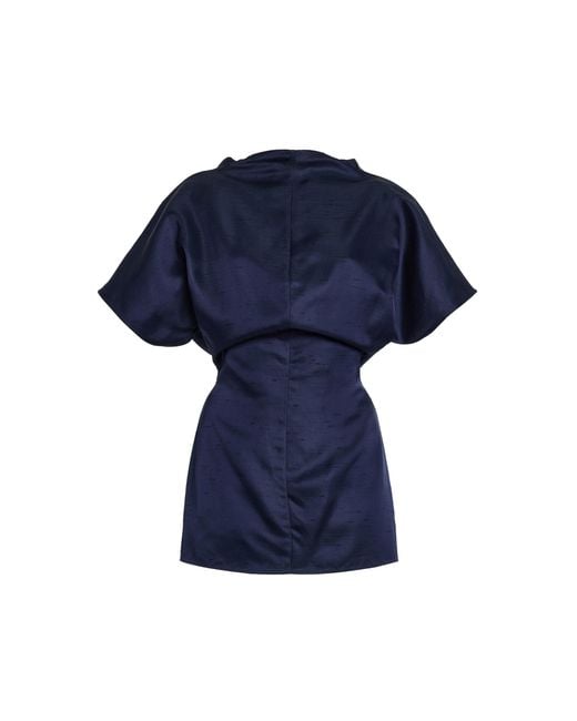 TOVE Blue Beatrix Open-Back Shantung Top
