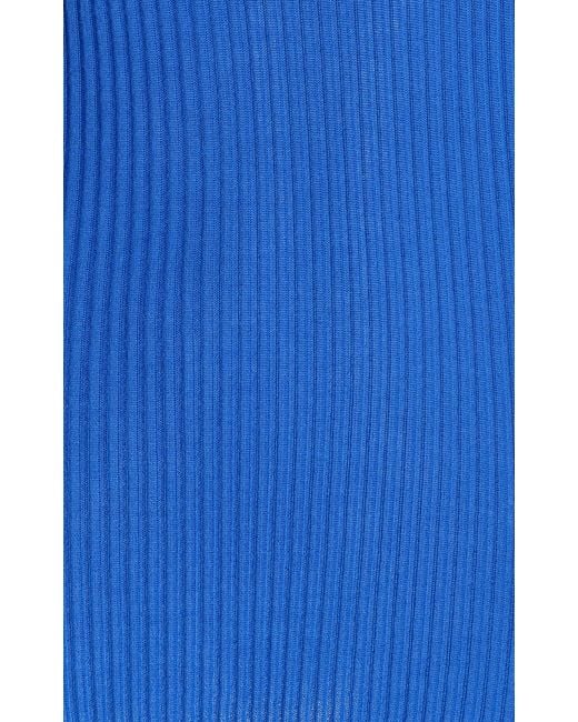 Gabriela Hearst Blue Browning Ribbed Cashmere-silk Top