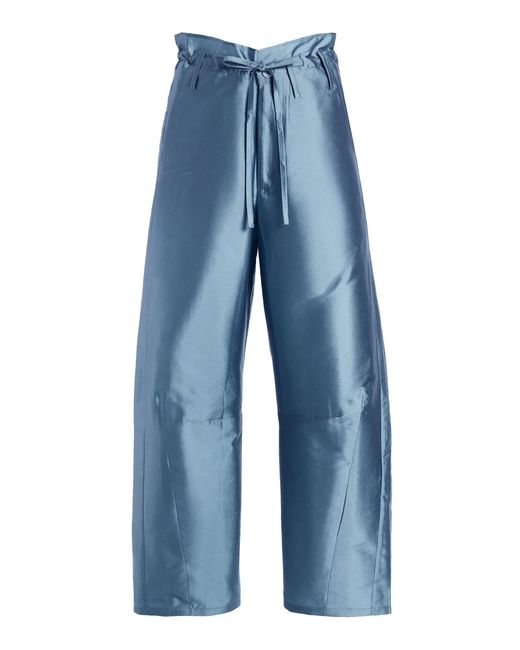 Chan Luu Blue Techno Taffeta Barrel Pants