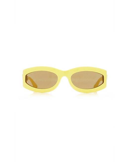 Bottega Veneta Yellow Fashion Show Oval-frame Acetate Sunglasses